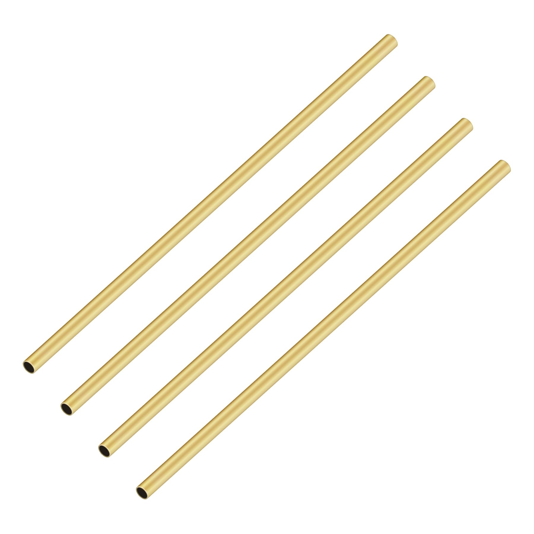 Imeistek 4Pcs Brass Tube, 2.5Mm Od X 0.2Mm Wall Thickness 200Mm Length Round Brass Pipes For Diy Crafts,