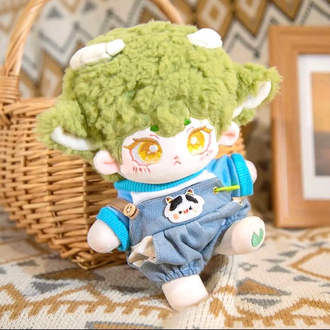 Amazon.co.jp: ぬい服 20㎝ 牛さん柄 サロペット 着せ替え 可愛い 青