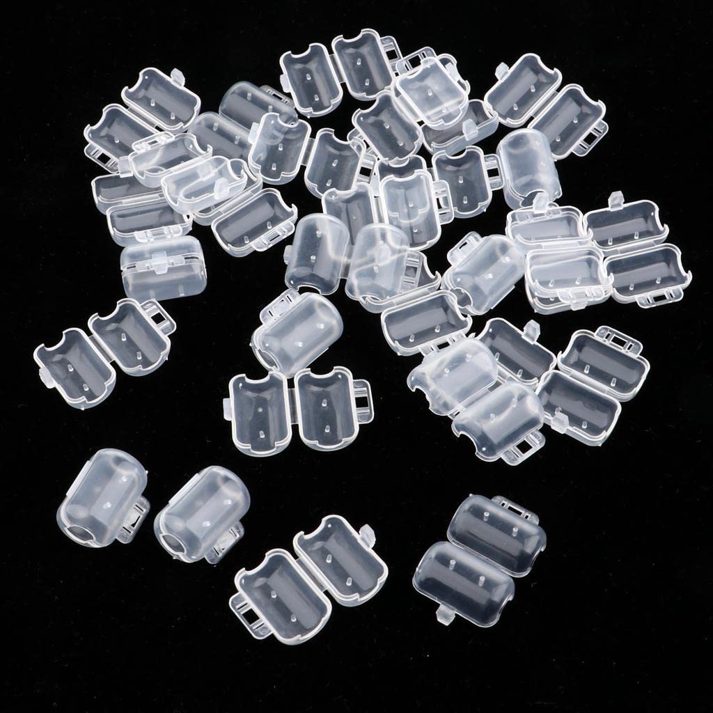 Baoblaze 30pcs Calamar Jig de Gancho Camarones Pesca Jigs Señuelos Cubiertas Gorras de Seguridad, S