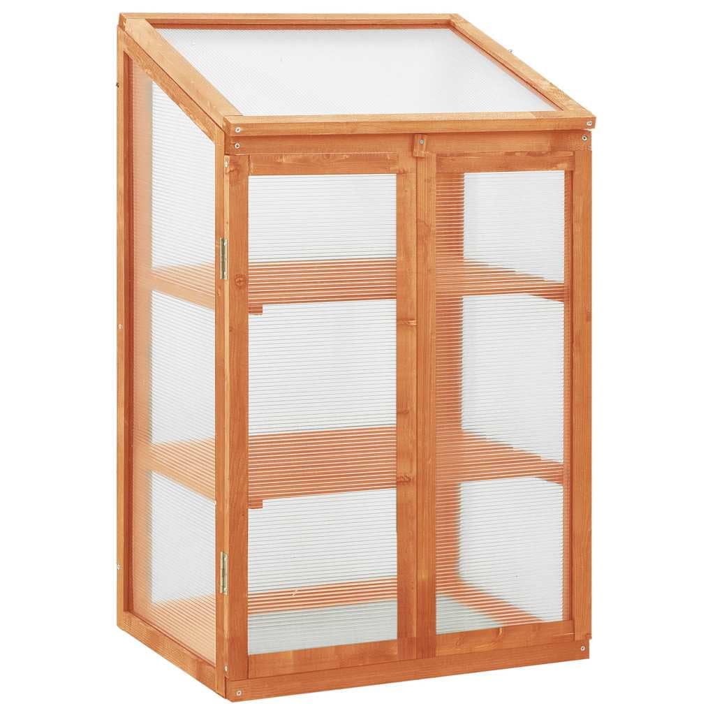 Szklarnia ogrodowa z drewna jodłowego 60x45x100 cm z 2 półkami