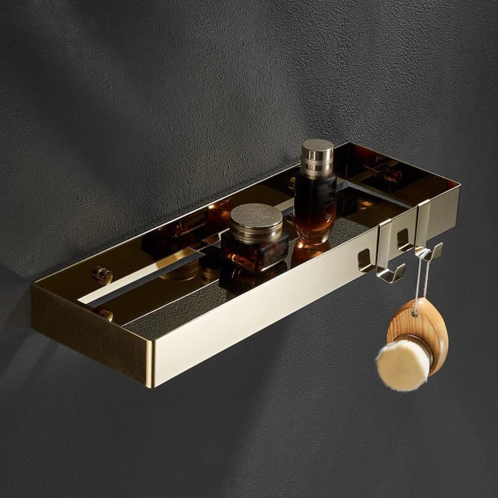 SDGBCXD bathroom shelves, 50cm Floating Storage Rack for Cosmetics, Shampoo, Kitchen Seasoning Bottles(D 40cm)