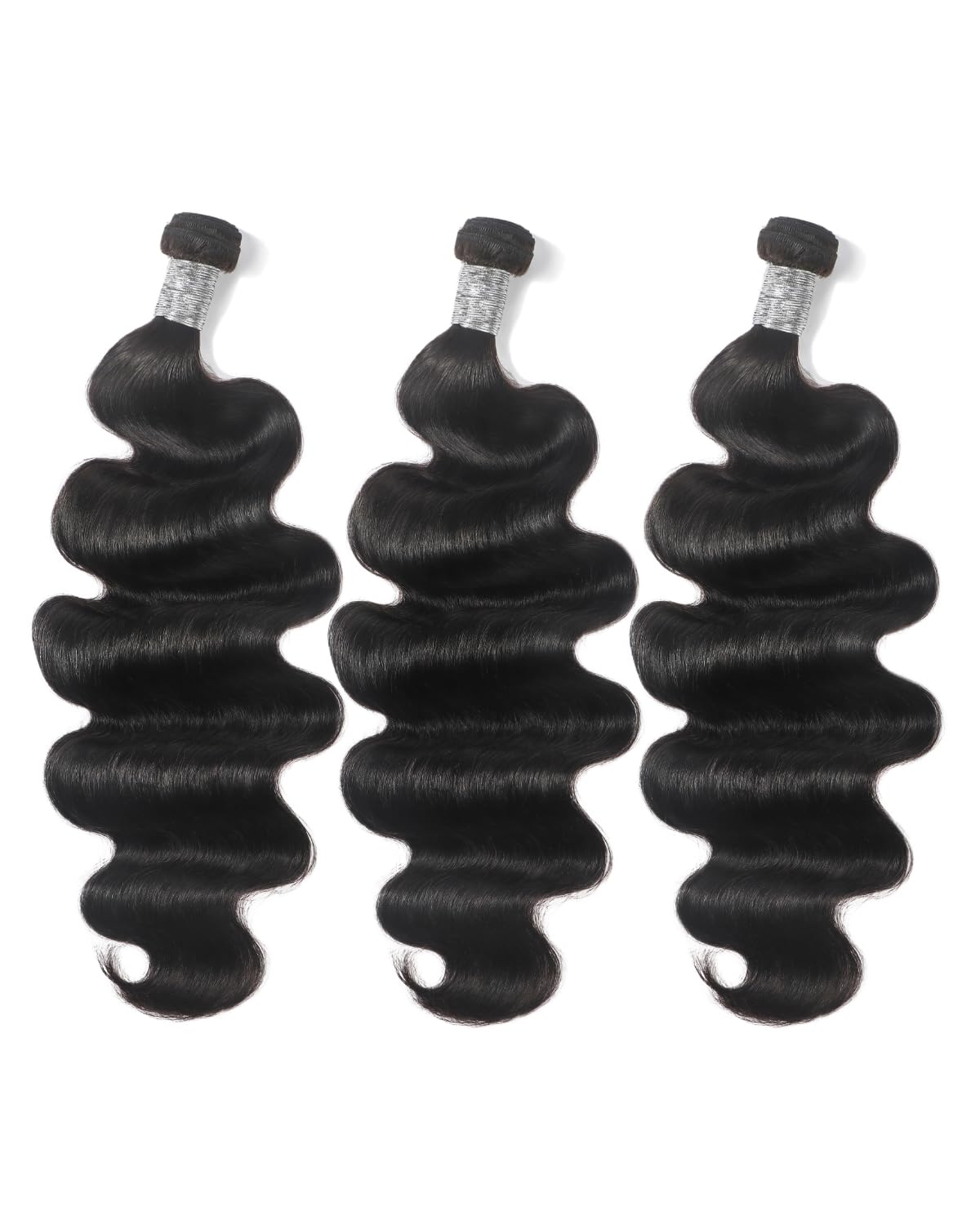 Arabella 3 Body Wave Bundles Human Hair 20 22 24 Inch Natural Black Bundles 100% Unprocessed Brazilian Virgin 10A Weave Sew in Double Weft Human Hair