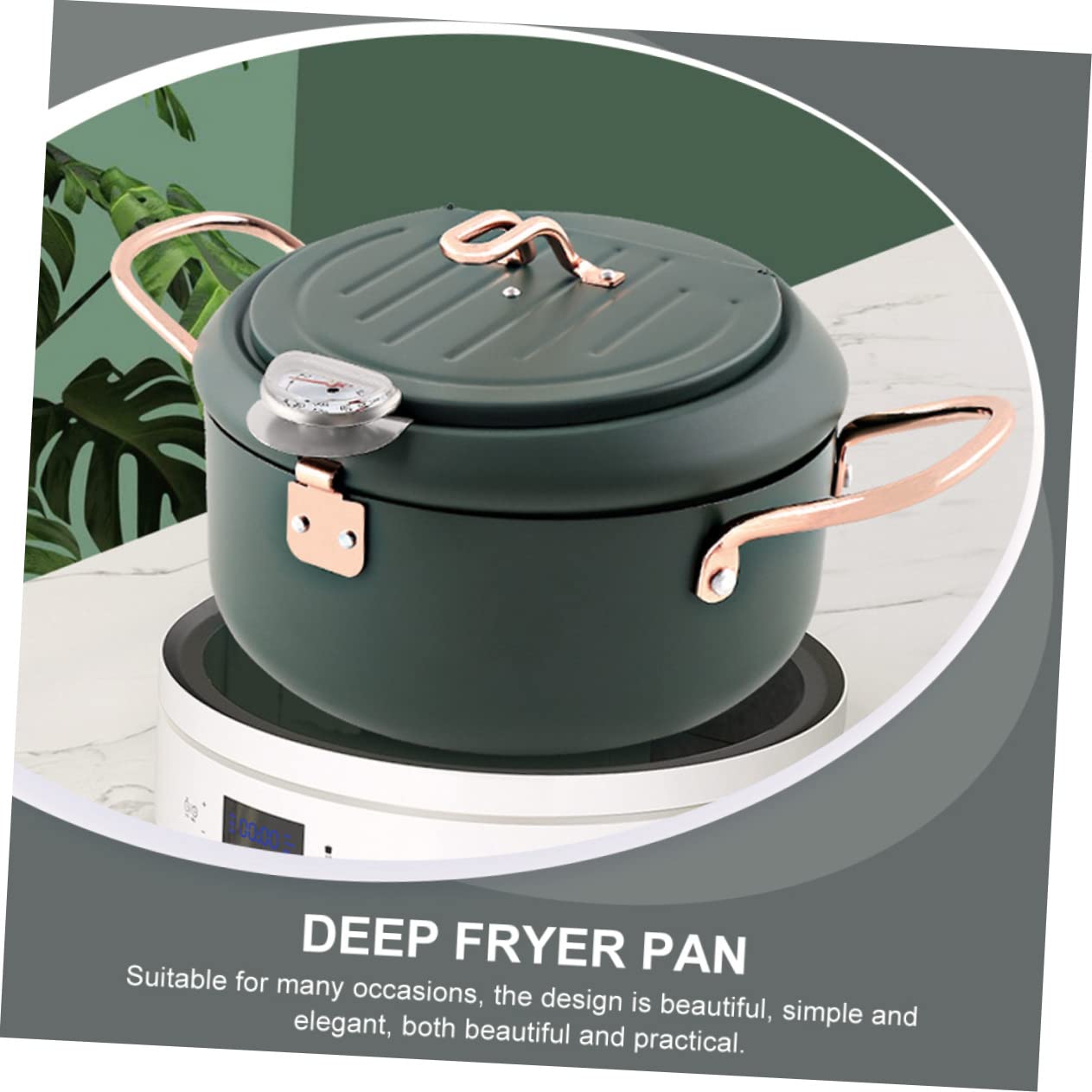 Garneck Japanese Cooking Essential Mini Deep Fryer Tempura Pan Non-stick Induction Compatible Drainable