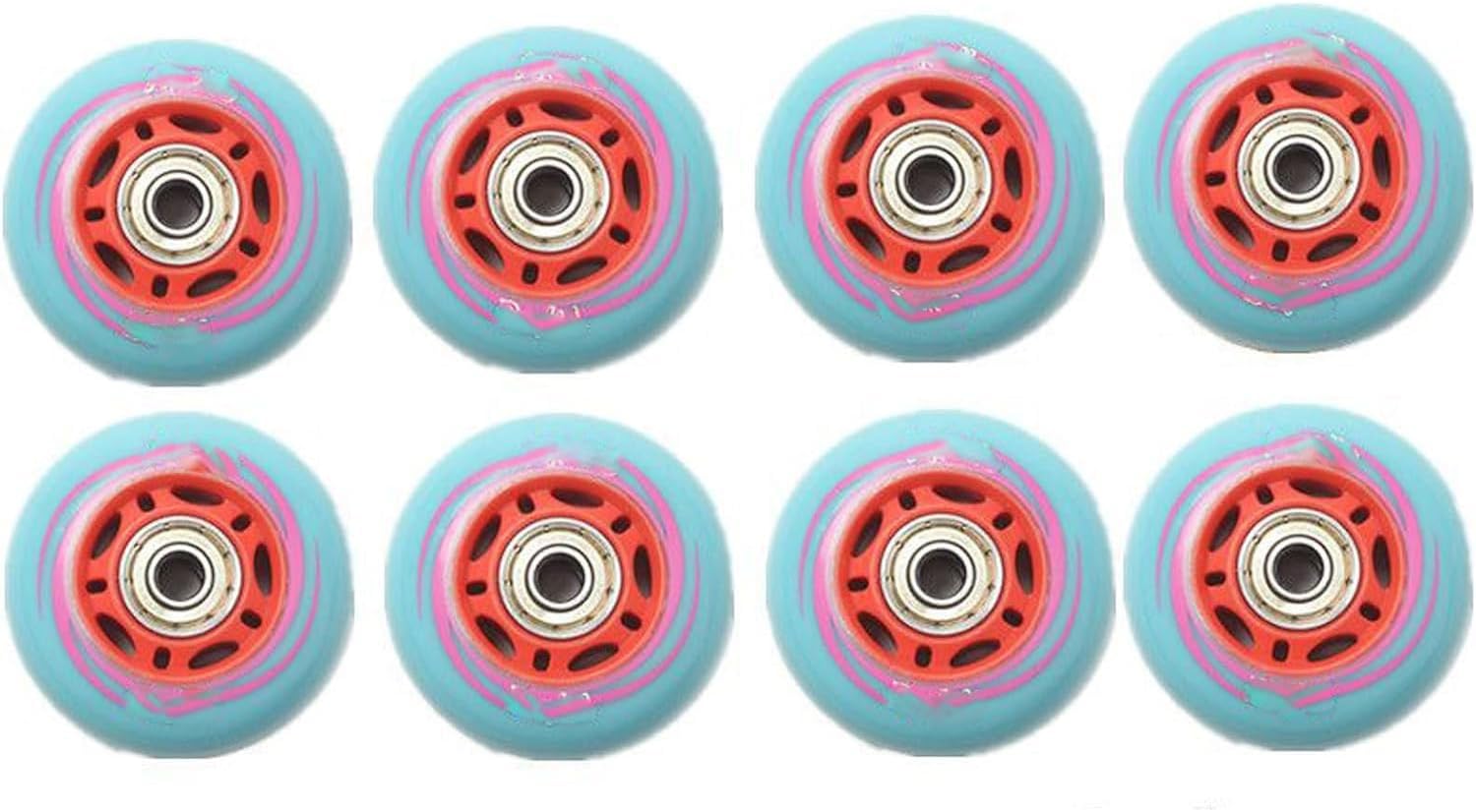 Inline Skate Wheels Outdoor/Indoor 64mm/68mm/70mm Inline Roller Skate Wheels 85A PU Wheels Replacement Set with ABEC-9 Bearings 8 Pack, Blue 2