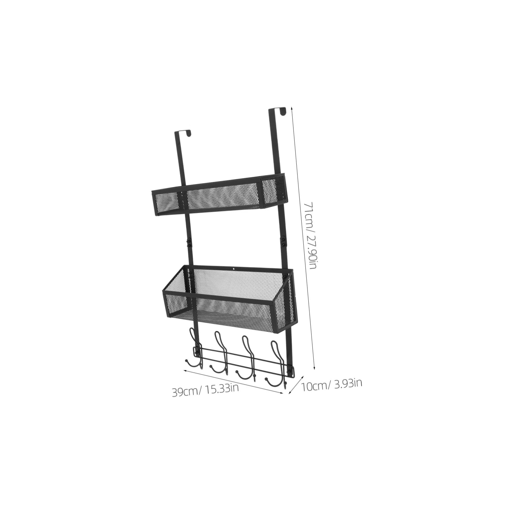 Unomor Door Rack Hanger Over The Door Coat Rack Mesh Baskets Organizer Bathroom Organizer No Drill Multilayered Carbon Steel Space-Saving