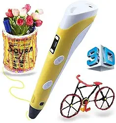 Caneta Impressora 3D Drawing Desenho Display Bivolt amarelo