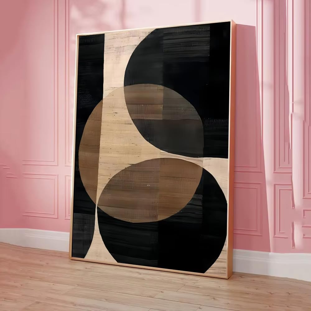 DFZEWKI Abstract Retro Black Geometrymovie Posters Room Cafe Aesthetic Art for Living Room Home Decor(50x70cm(20x28in)/No frame)