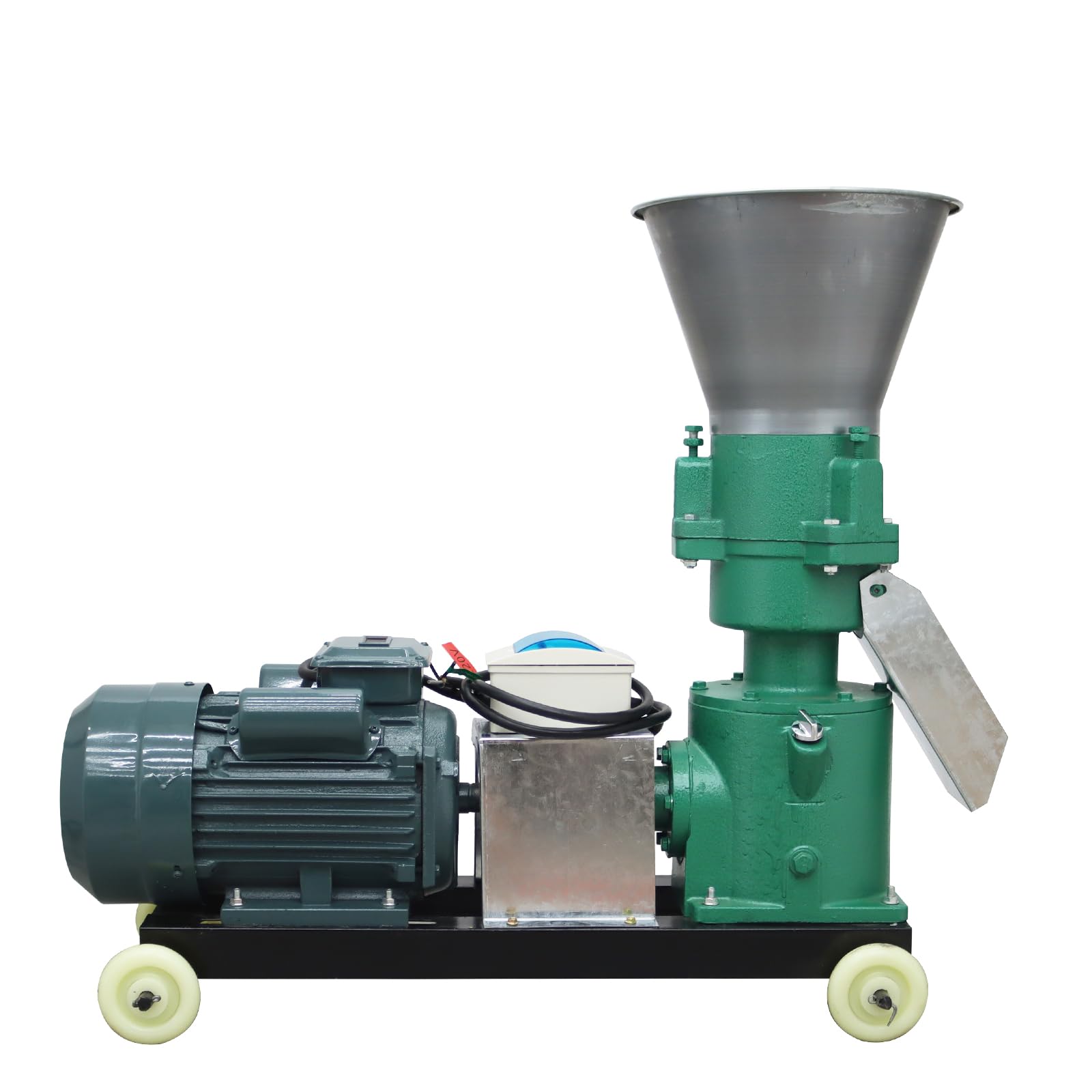 WYDDDARY Pellet Machine 4MM 220V Chicken Feed Pellet Mill Machine 4.5KW Animal Feed Mill Pellet Machine with Three-Head Pressure Roller Maximum Output