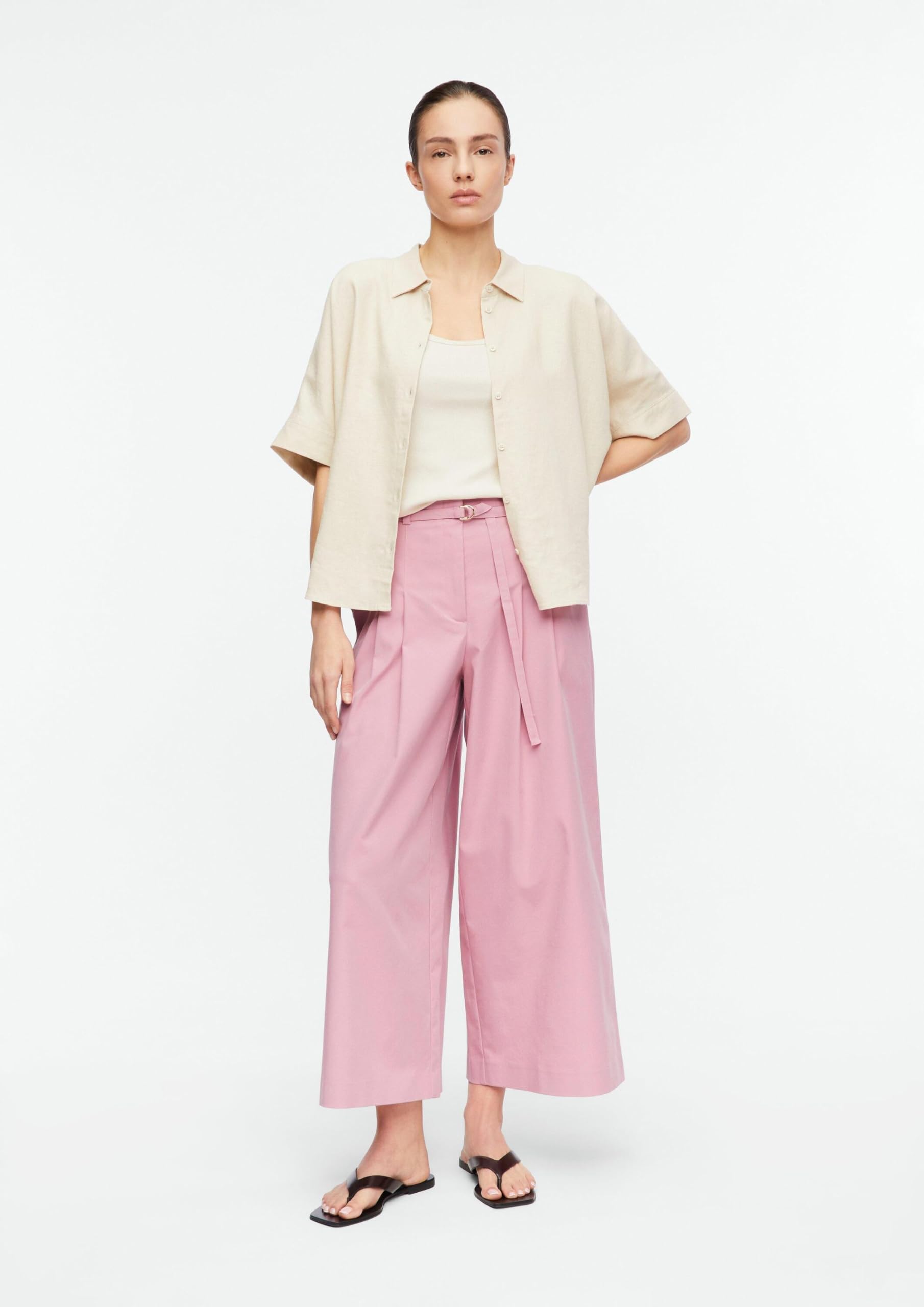 Comma Wide-Leg-Hose mit Bundfalten in Ankle-Länge