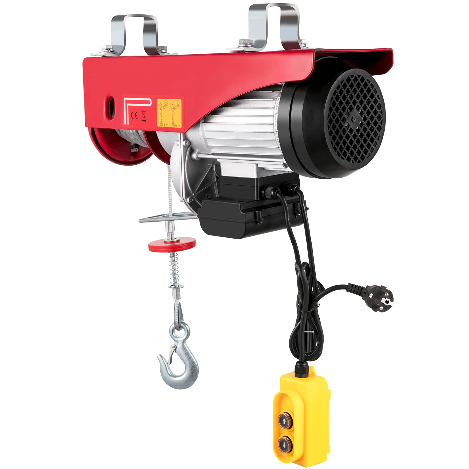 VEVOR Elektryczny wciągnik do podnoszenia 1000 kg 220 V, elektryczna stalowa wciągarka 12M, elektryczny podnośnik do domu, warsztatu, garażu (1000/500 kg)
