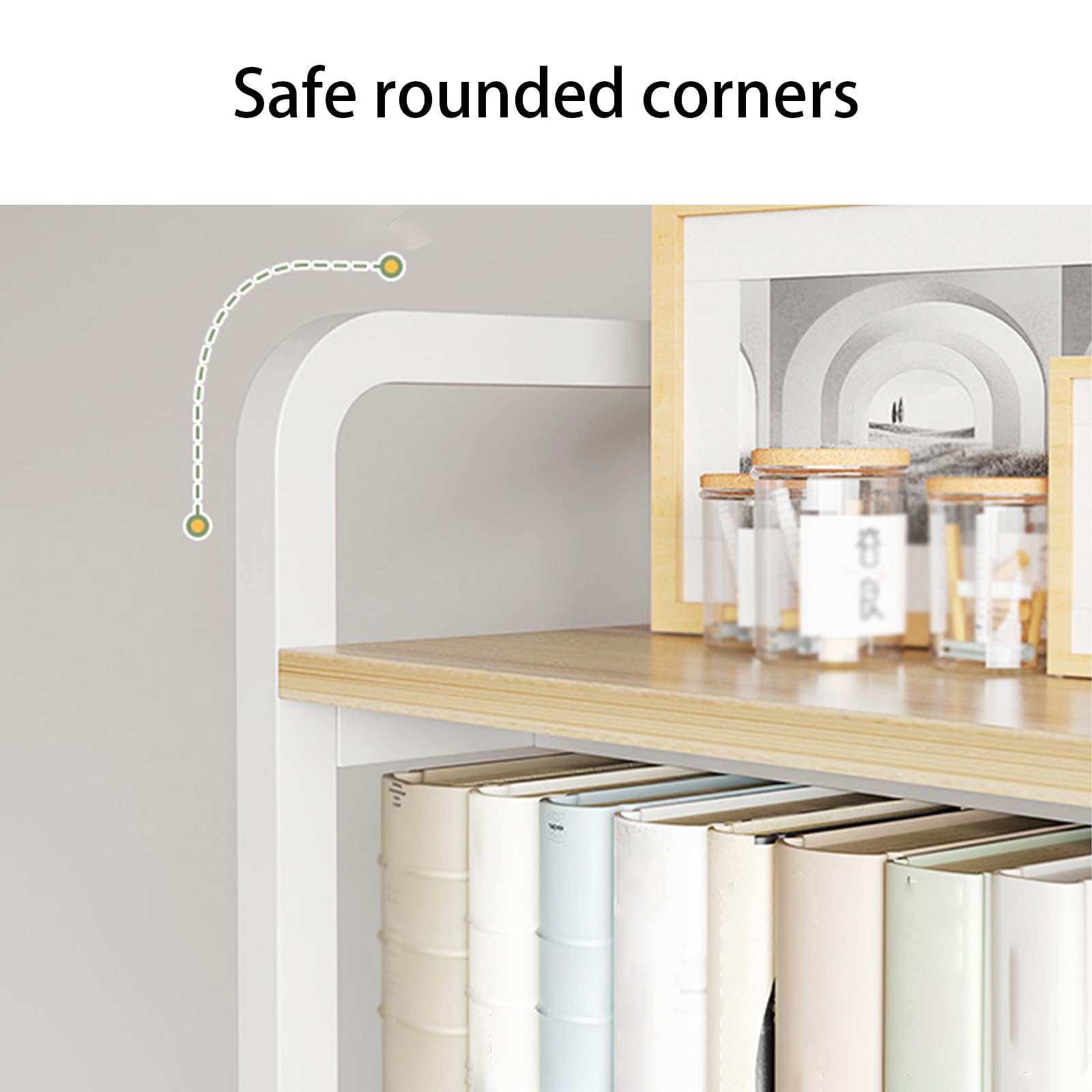 Scaffale da scrivania a 2 ripiani per dormitorio e scrivania, per organizzare libri e accessori, organizer salvaspazio per libri