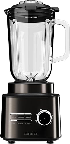 Aiwa Saberu 2500 ATB‑2500 Batidora de Vaso 2500 W, Jarra de Vidrio 1,5 L, 6 Prog
