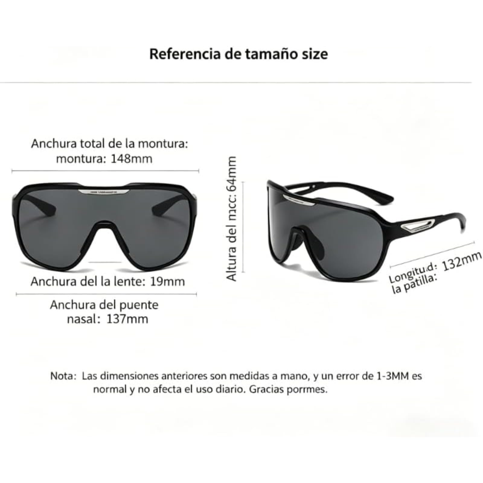 Gafas Deportivas de Sol Polarizadas UV400, Lentes Panorámicas Antideslumbrantes Y Antiniebla, Montura TR90 Ligera Para Ciclismo Running Aire Libre