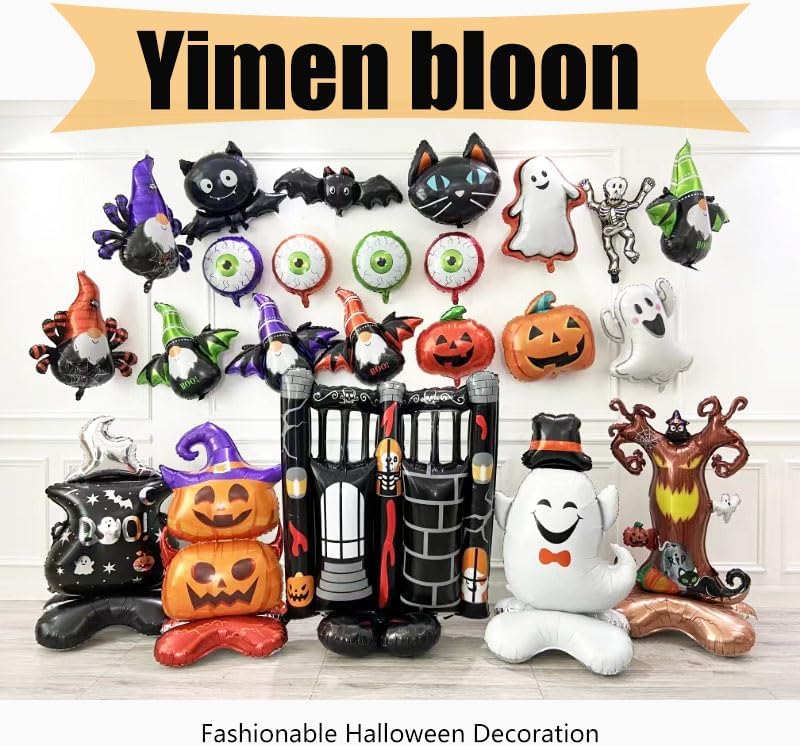 Halloween Balloons With Base Large Ghost Tree Balloons Standing Castle Balloon Foil Balloon for Halloween Horror Spooky Party Decorationes Supplies 2 PCS - Image 7