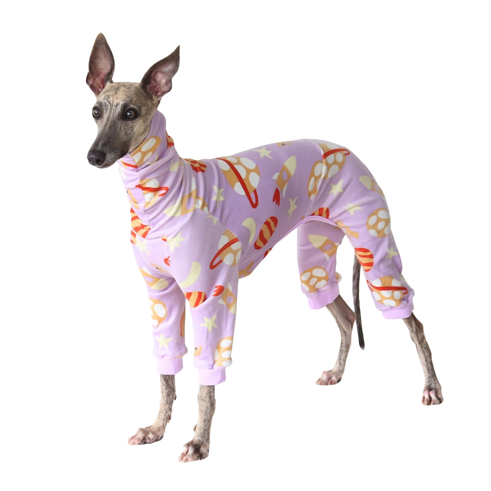 Greyhound Jumper,Whippet Cotton Pajamas Dog Onesie Dogs Jumpsuit (Purple, L)