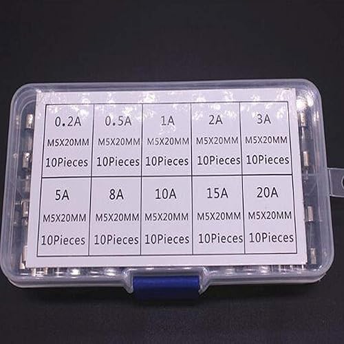 Miniatura 6 de VEGET - Juego surtido de 100 fusibles de vidrio de soplado rápido, 10 valores de amplificador de 0.197 x 0.787 in, 250 V, 0.2, 0.5, 1, 2, 3, 5, 8,