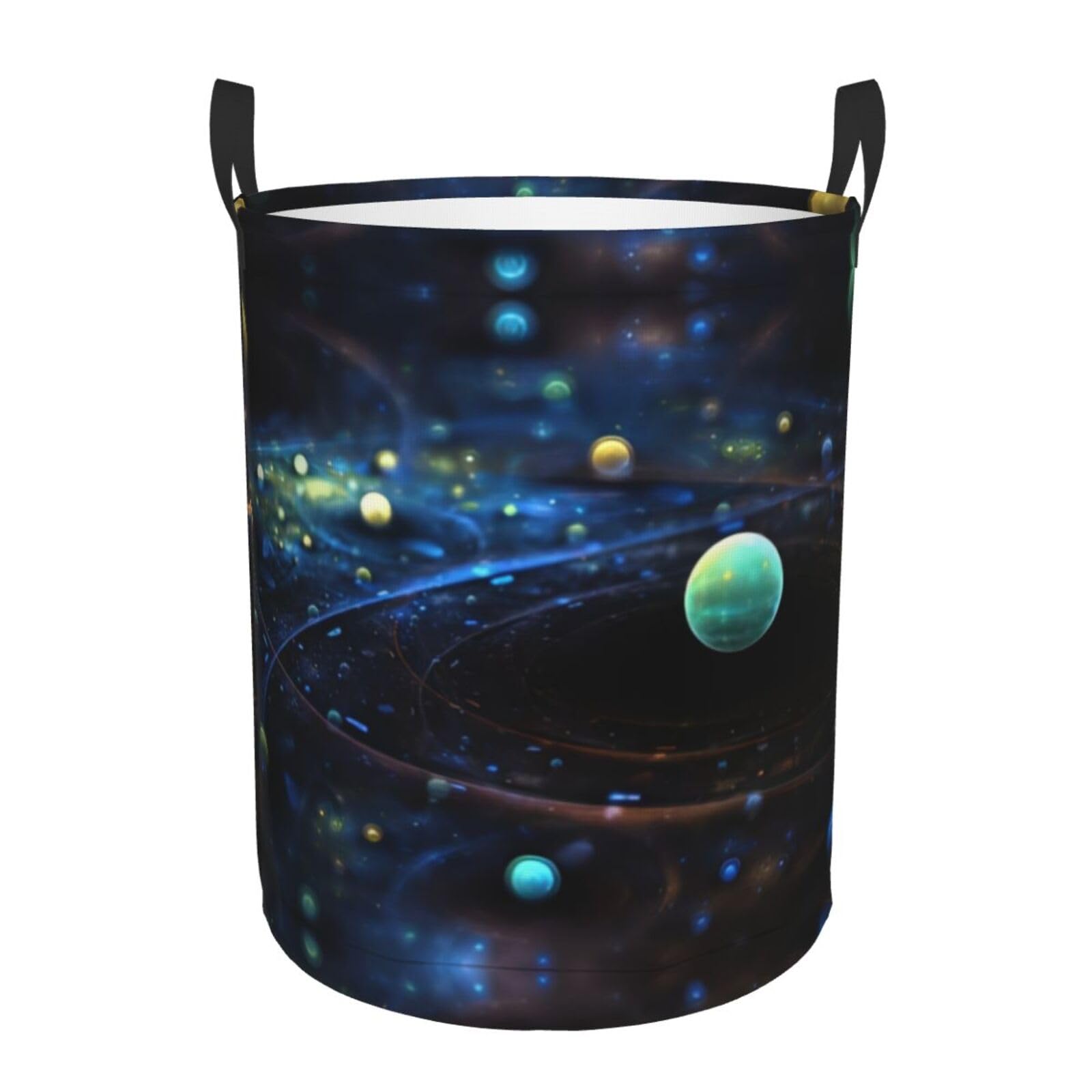 M Circular Hamper – Collapsible Outer Space Planets Print Laundry Basket