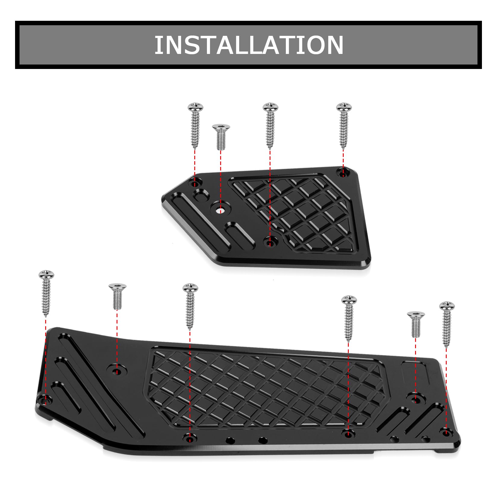 Repose-Pieds Pédale Avant pour ADV 350 2022 2023 2024 2025, PSLER Pédale pour Conducteur Accessoires Décoratifs en Aluminium CNC pour Motos(Noir)