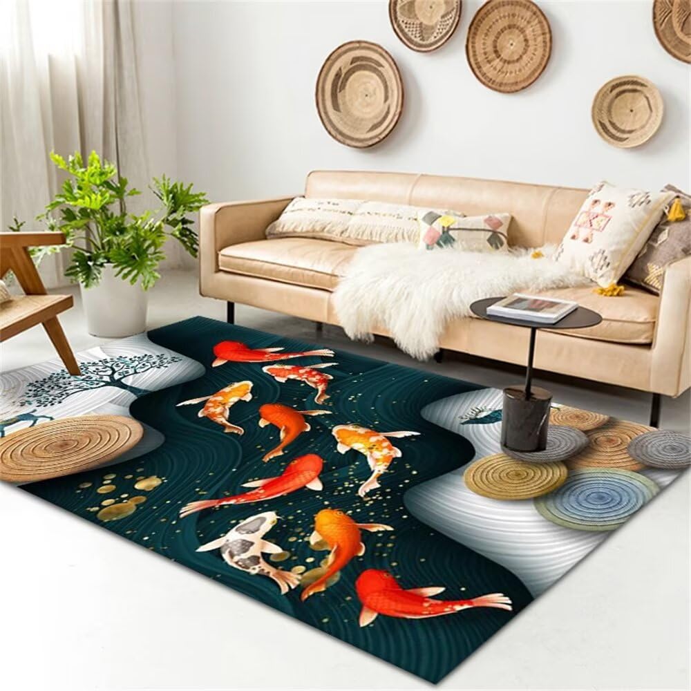 Tapis doux poil ras multicolore rouge vert gris grand format 300x400 cm