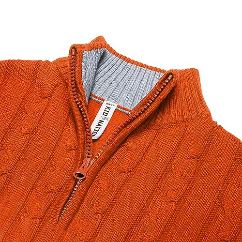 Image of Kid Nation Boys Sweater Cotton Quarter Zip Sweater Kids Cable Knit Pullover | Casual 1 /4 Zip Sweater for Child 3-14 Years (Previously Amazon Essentials)