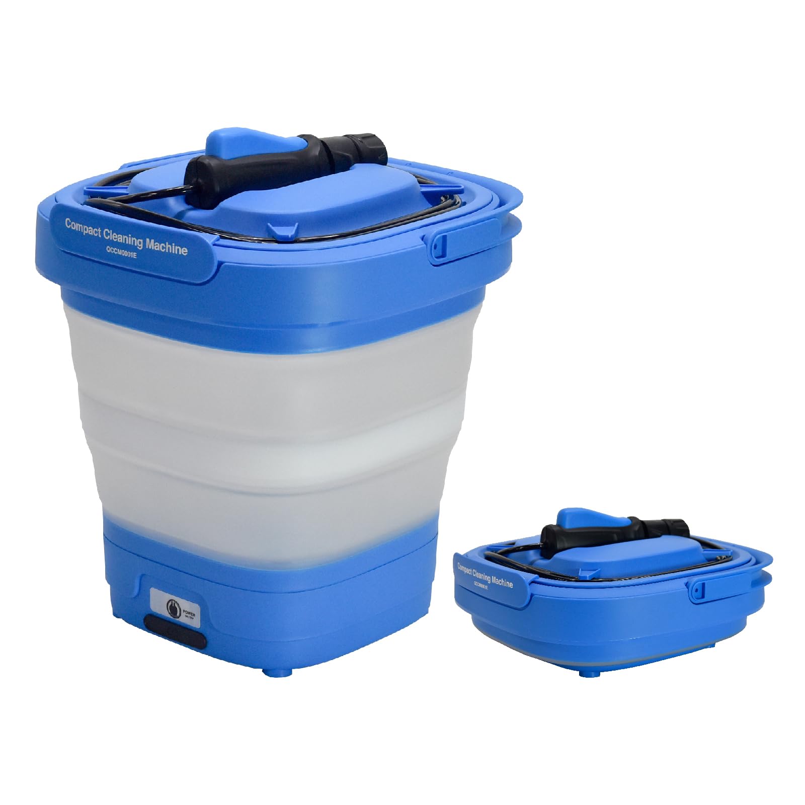 Qrachic 洗浄機 ポータブルシャワー コードレス 折り畳み USB充電式 12L大容量 バケツ付き 水道より強い水圧でしっかり洗浄 (非高圧洗浄機) コンパクト 軽量 簡易シャワー アウトドア シャワー家庭用 洗車 園芸 窓掃除 網戸 ベランダ 墓石掃除 防災 キャンプに (本体)