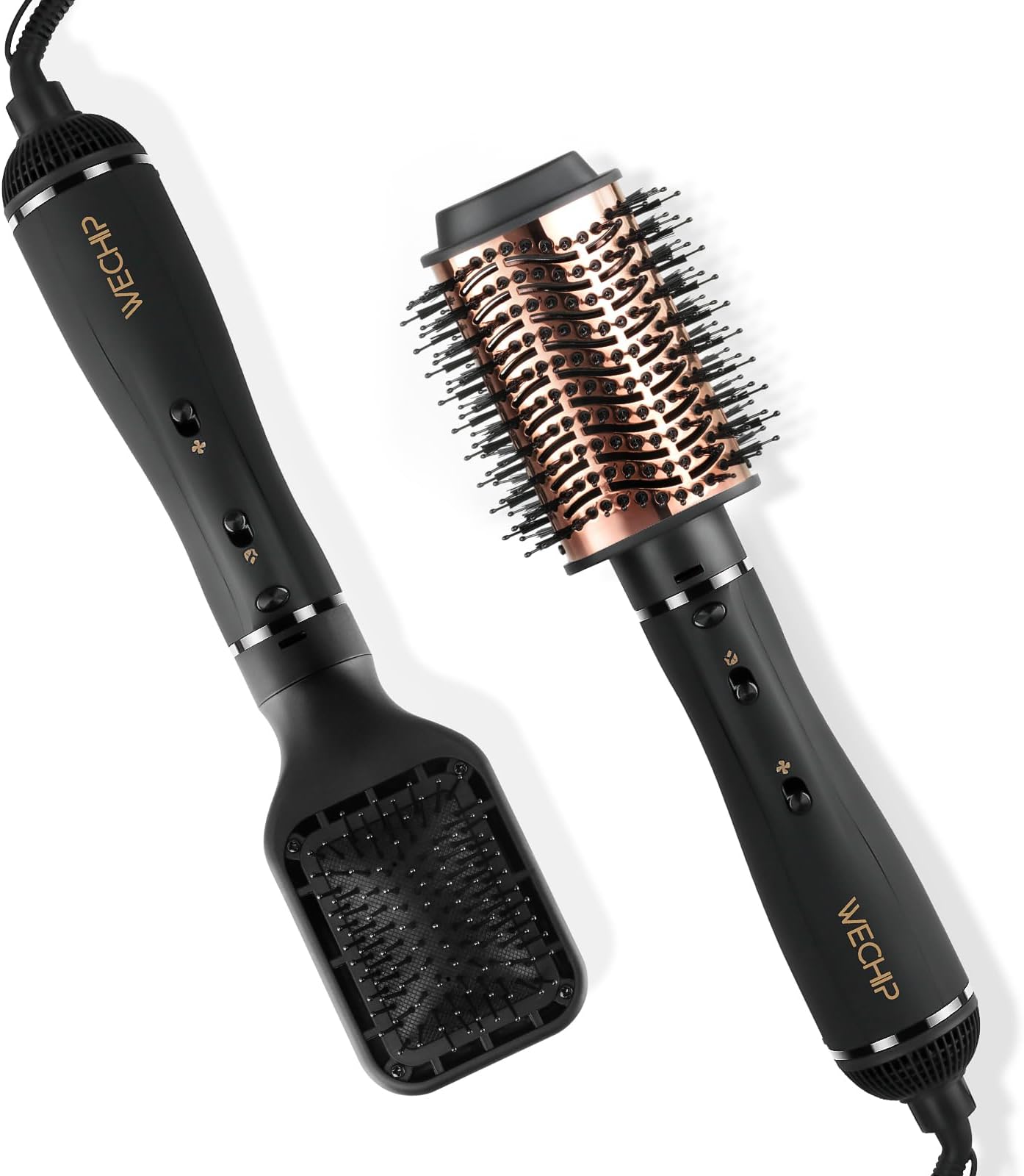 WeChipHair Dryer Brush & Hair Straightener Brush with Negative Ion, Independent Temperature and Air Speed Control
