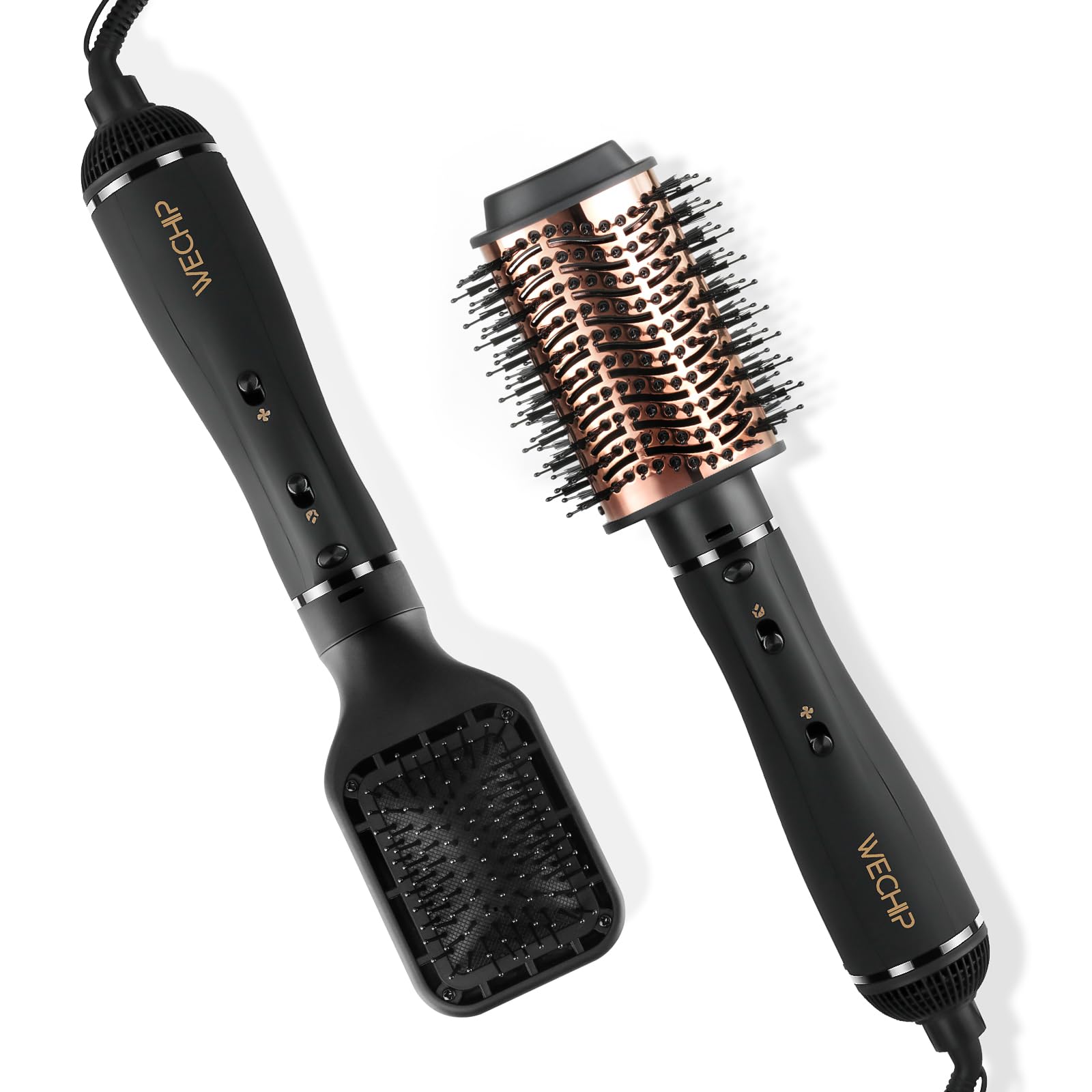 WeChipHair Dryer Brush & Hair Straightener Brush with Negative Ion, Independent Temperature and Air Speed Control