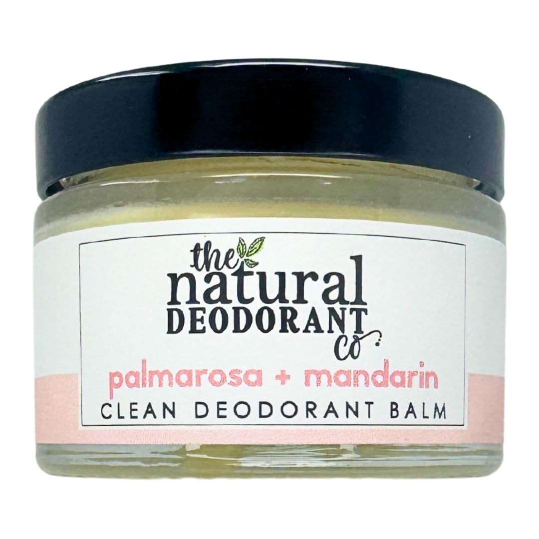 The Natural Deodorant Co, Clean Deodorant Balm Palmarosa & Mandarin 55g, Aluminium Free, Plastic Free, All Day Protection