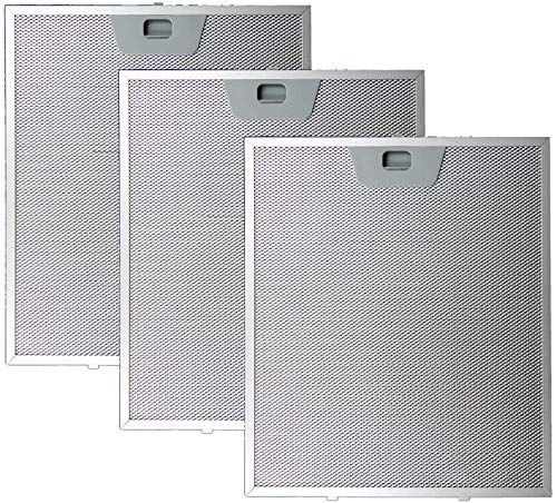  KIT 3 pcs. FILTRI ALLUMINIO per CAPPE FABER mm.253 x 300 x 8 con Attacchi inferiori - ADATTO FIGEVIDA