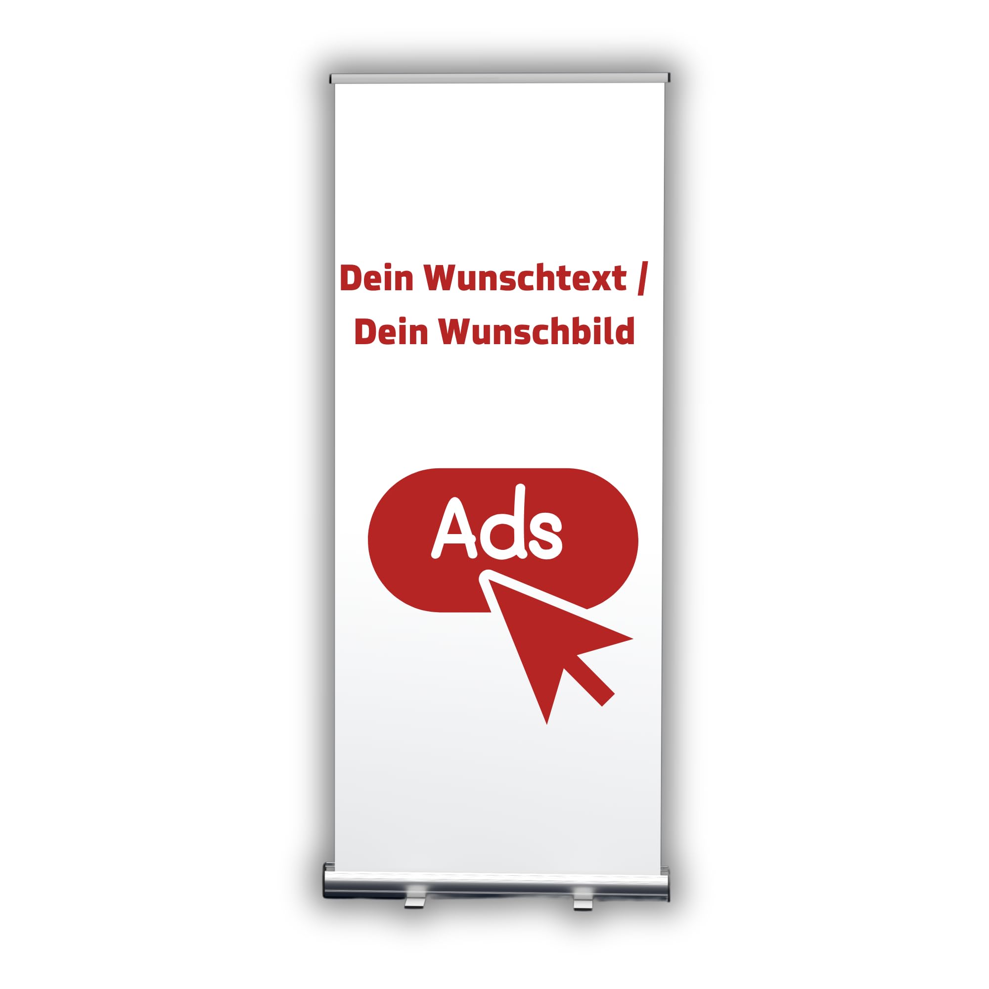 Roll Up Display - verschiedene Größen - HD-Druck in 1.200 dpi, stehendes Werbebanner mit hochwertiger Transporttasche - ideale Werbebanner - Made in Germany (100cm x 200cm)