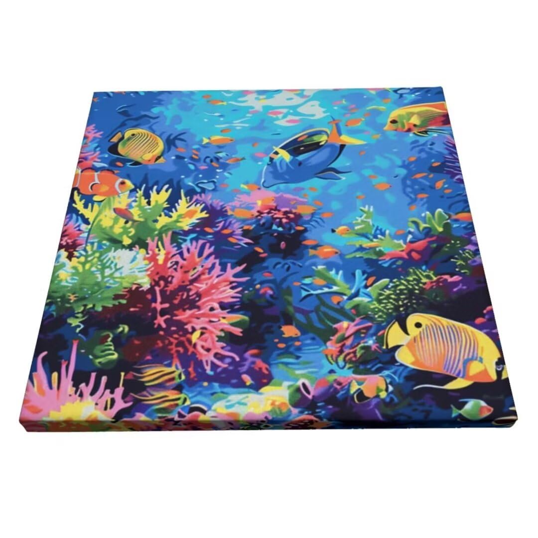 Amazon.co.jp: Paint By Numbers サンゴ、魚 数字油絵 フレーム付き