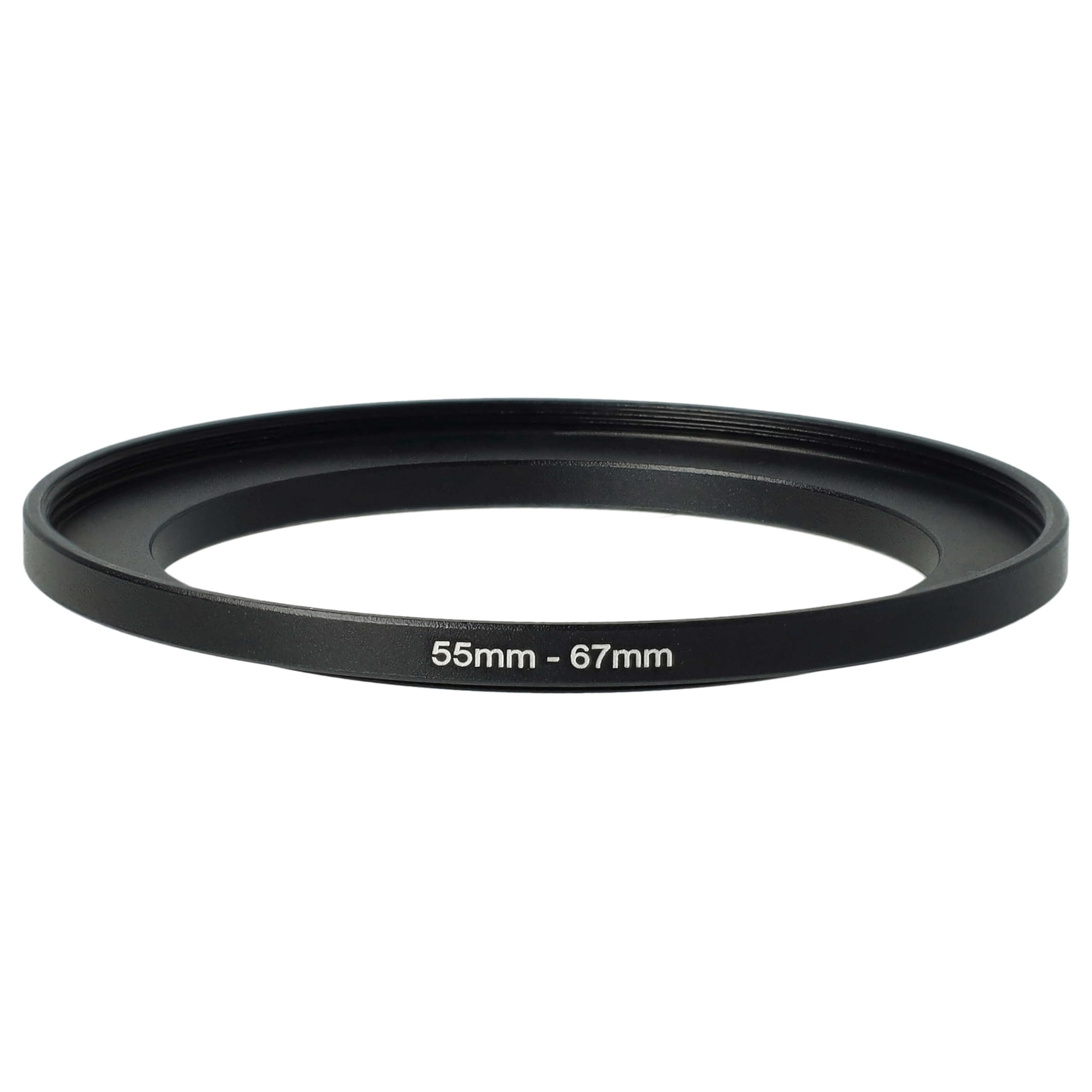 vhbw Bague d'adaptation de Filtre 55 mm vers 67 mm pour Objectif d'appareil Photo - Adaptateur, métal, Noir