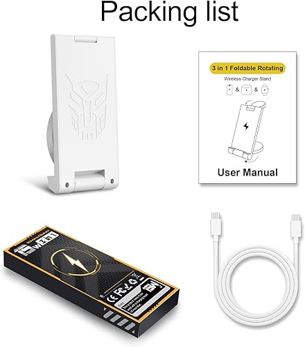 Miniatura 8 de Cargador inalámbrico actualizado 2024 soporte de cargador 3 en 1, múltiples dispositivos para Apple - iPhone 16 15 14 Pro Max 13 12 11 - Watch 10 9