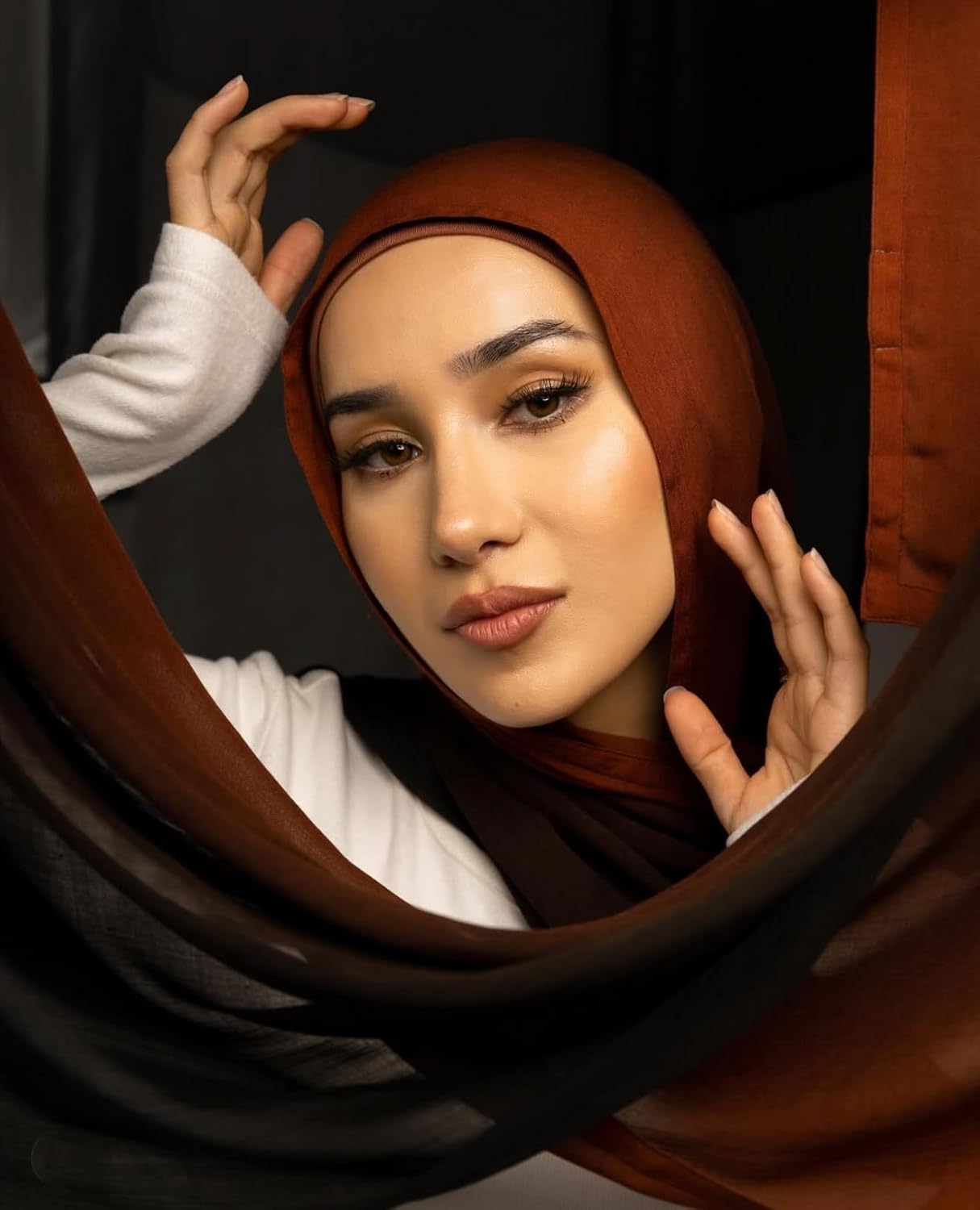 Ombre Modal Hijab Scarf for Women Muslim, Soft Lightweight Headscarf - Image 2