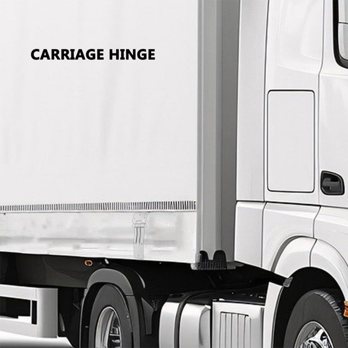 Türscharniere 8,5mm Schraubenlöcher 2 Stück aus Verzinktem Eisen Silber Vielseitig Einsetzbar für Schwere LKW Hecktüren und Kühlwagen Seitentüren