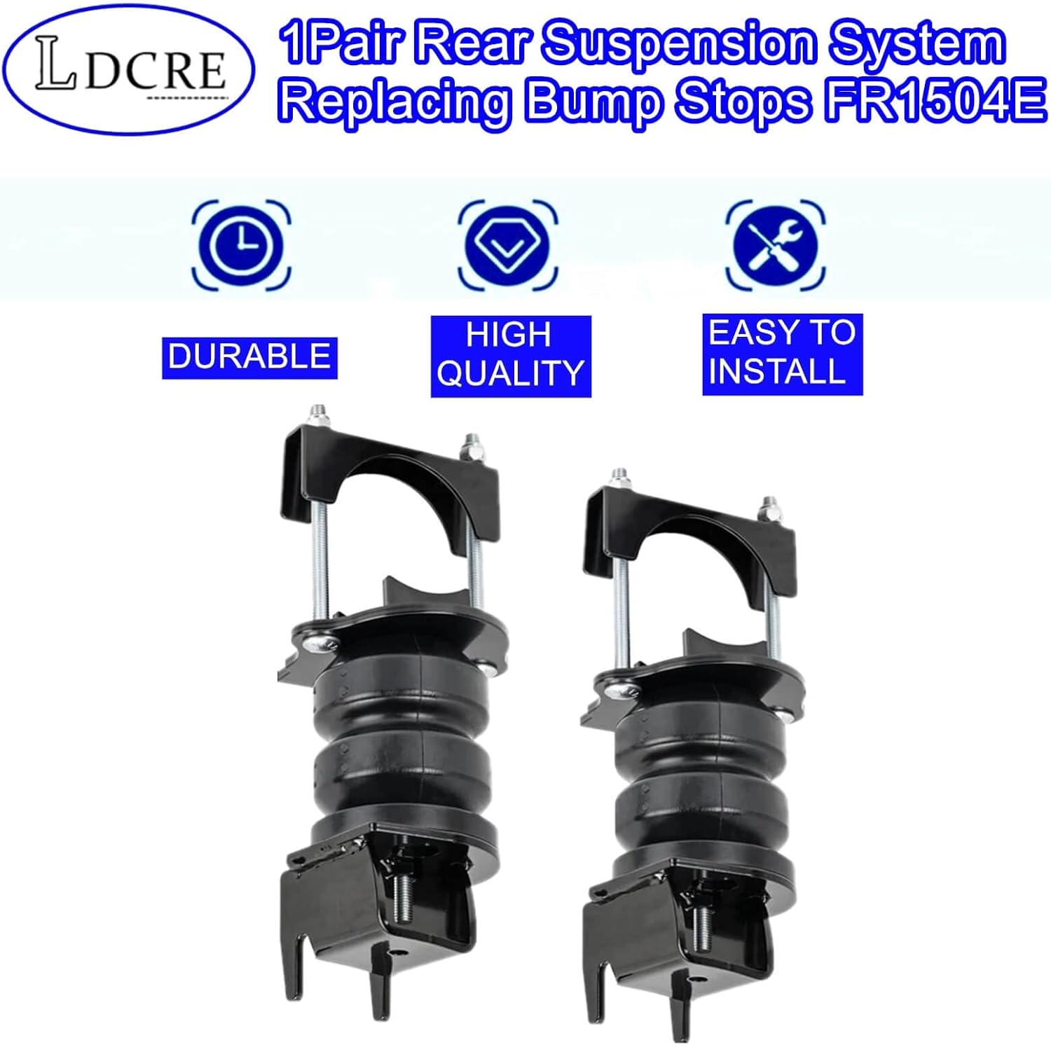 1Pair Rear Suspension System Replacing Bump Stops FR1504E,Compatible With 2015-2024 Ford F150 2WD & 4WD Car Axle SES Kit,Replace For FR1504E