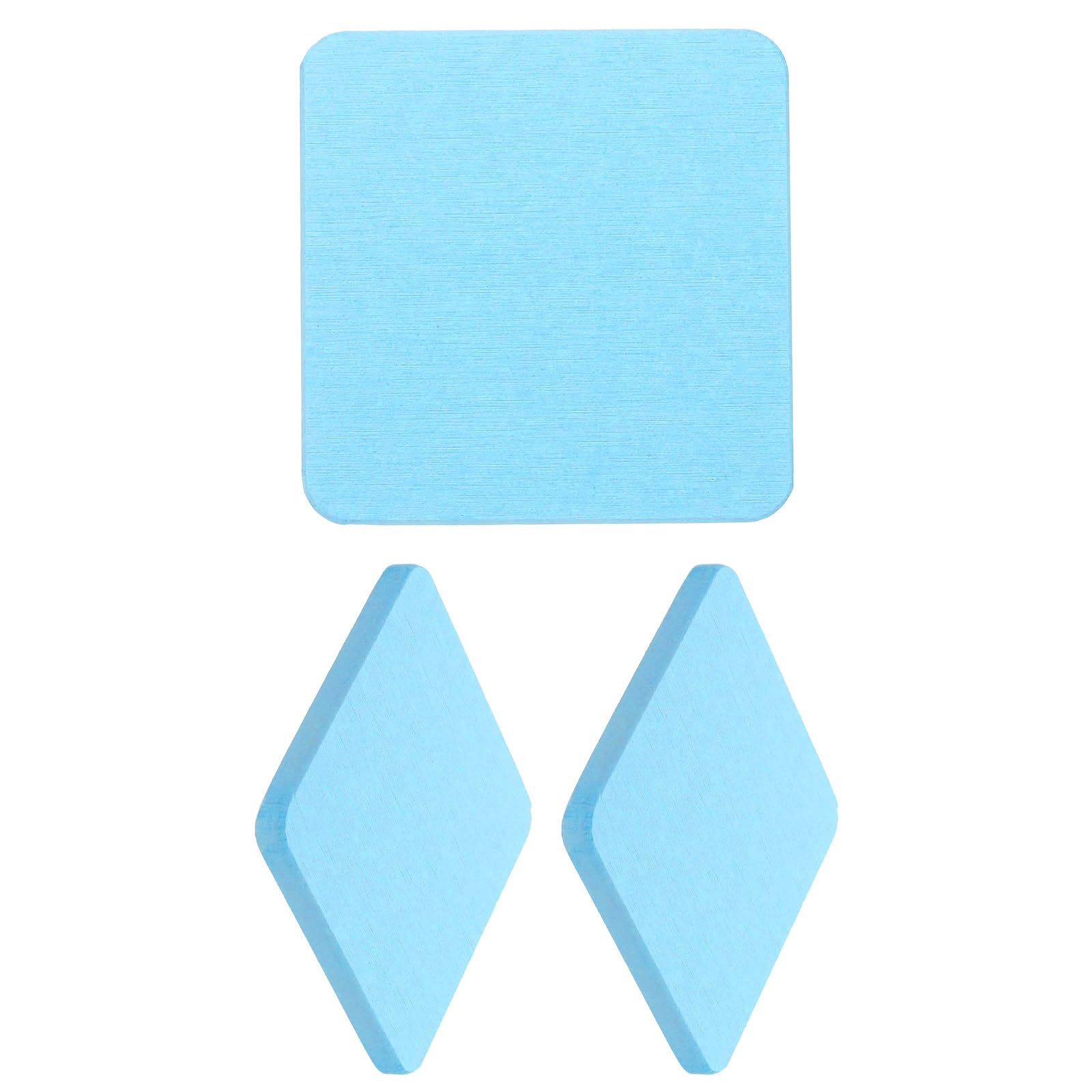 PATIKIL 3Pcs Diatomaceous Coasters, 3.9 x 3.9" Square Instant Drying Water Absorbing Stone Tray Diatomaceous Coasters Set of 3 for Desk Cups Drinks Cosmetic Bottles Soap, Blue