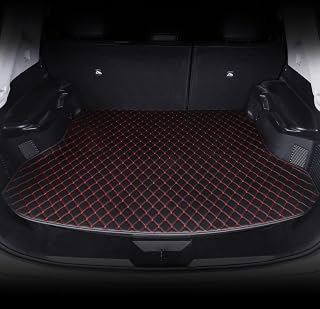 Customize Car Floor Mats Trunk Mat Fit 98% Sedan SUV Sports Car Protect Waterproof Leather Floor Liners Automotive Car Carpets for Women Men car Interior Accessories Cargo Mats (Flat Black Red)