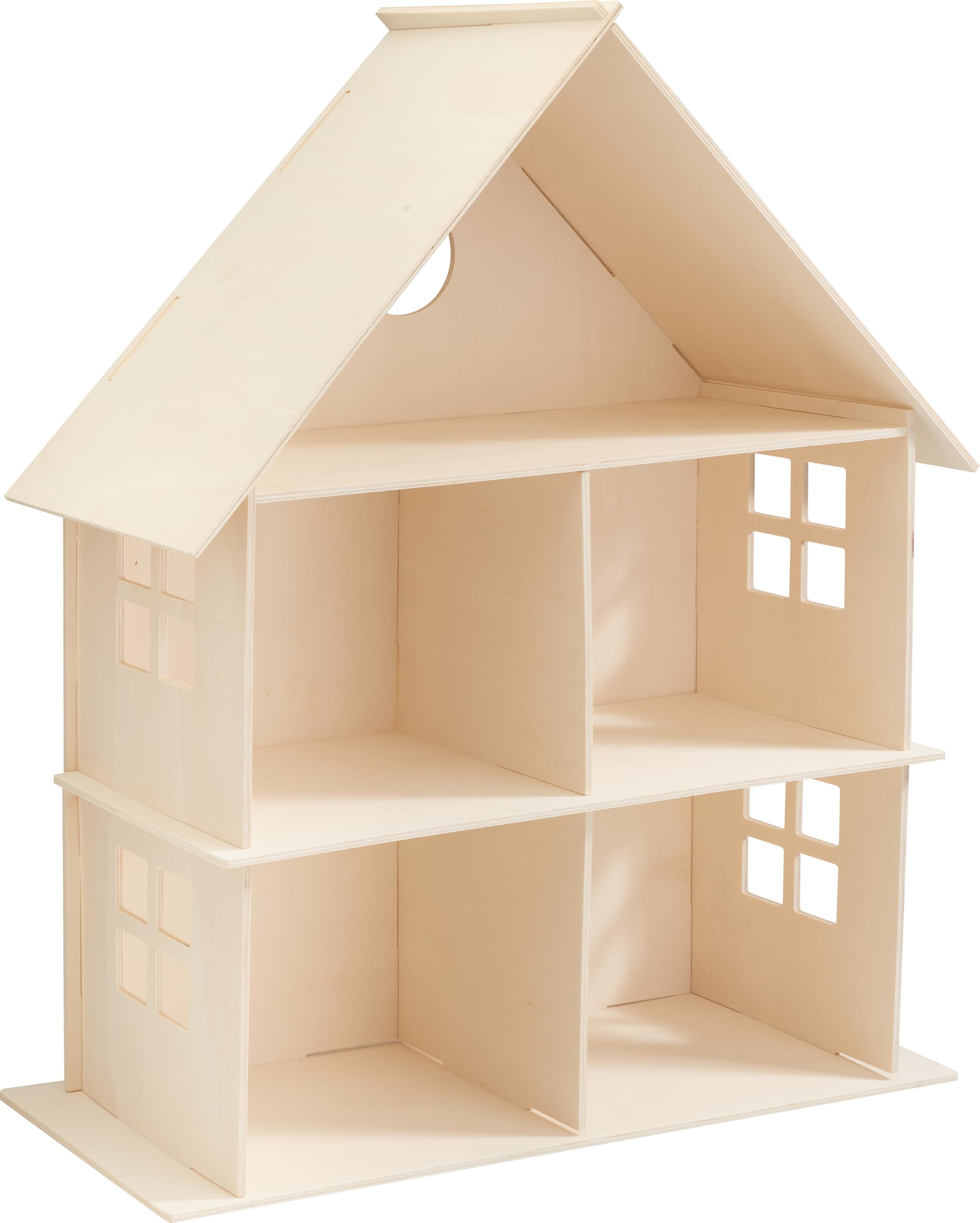Stafil Cream Diy Flat Pack Open Front Wooden Dollhouse