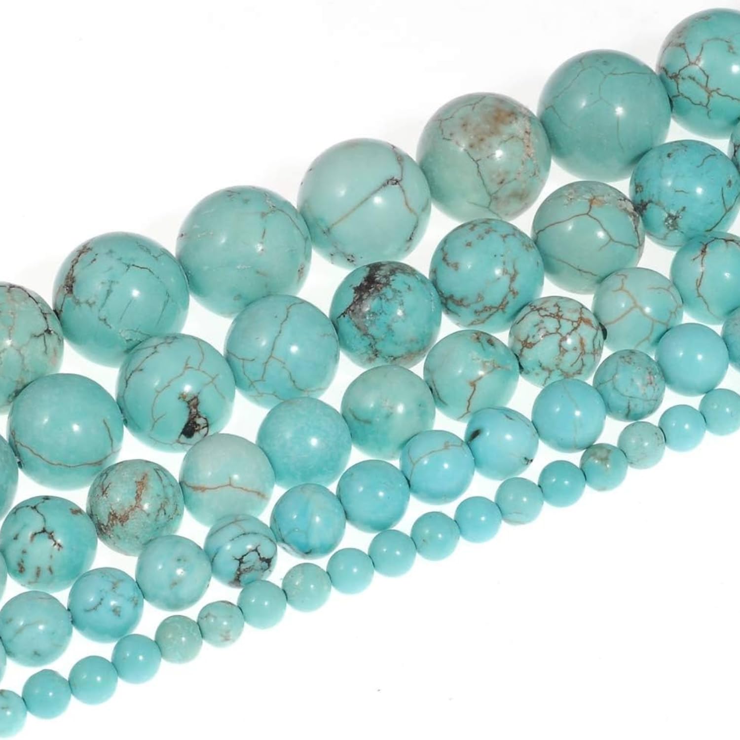 DIYSM Natural Stone Lab Certified Beads Gemstone Round Loose Beads for Jewelry Making DIY 1 Strand 15" 45-48 Beads 8MM, Turquoise Blue