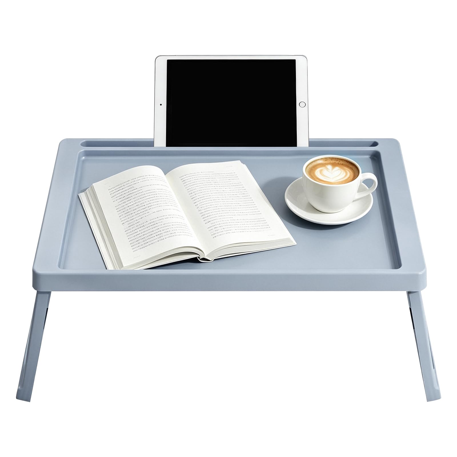 Plateau de lit pliable pour ordinateur portable pour lit et canapé (gris)