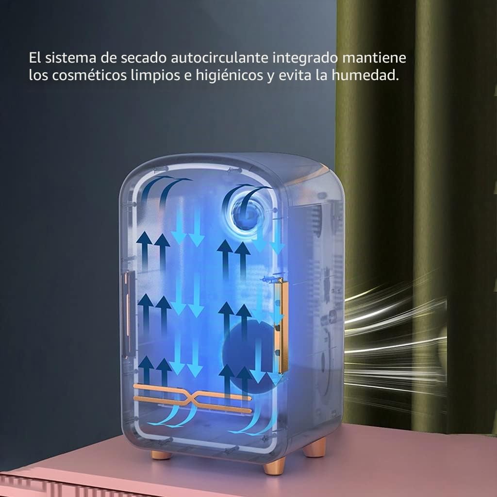 Generic Mini refrigerador portátil para cosméticos, 12 litros, color rosa para maquillaje y cuidado de la piel