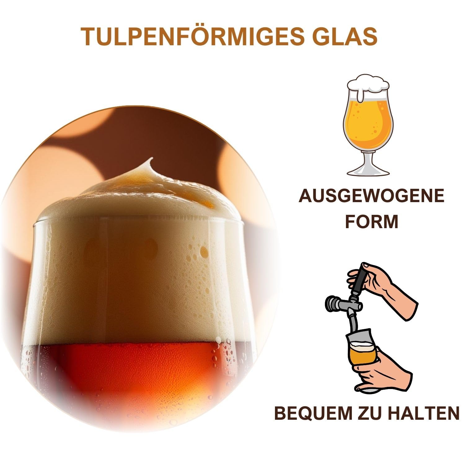 Biergläser, Biertulpe 6er Set, IMPERIAL - 0,3 Liter