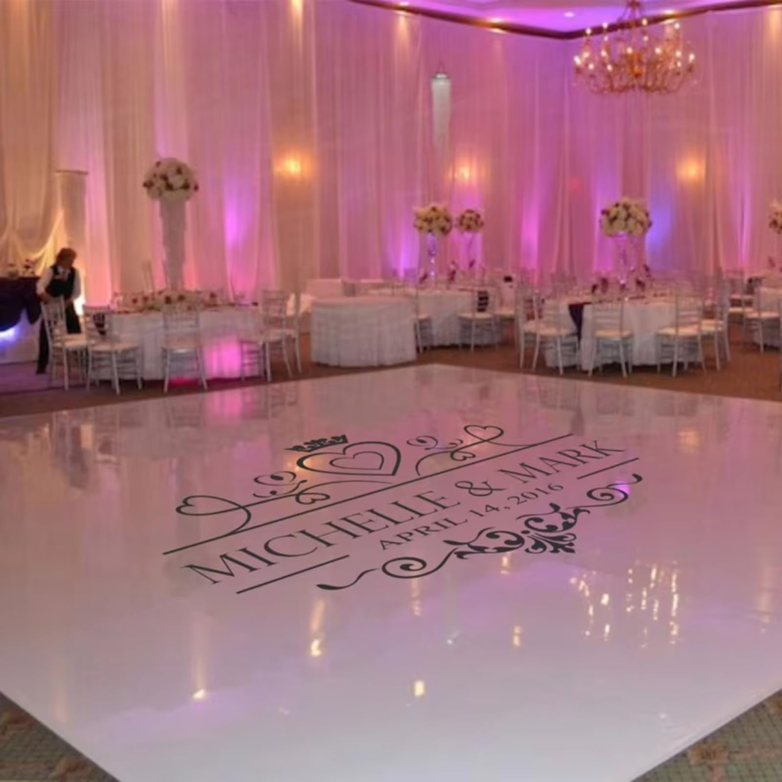 Vinyl-Aufkleber für Hochzeit, Tanzfläche, personalisierbar, für Hochzeit, Tanzfläche, Hochzeitsdekoration (XXXL 290 x 220 cm)
