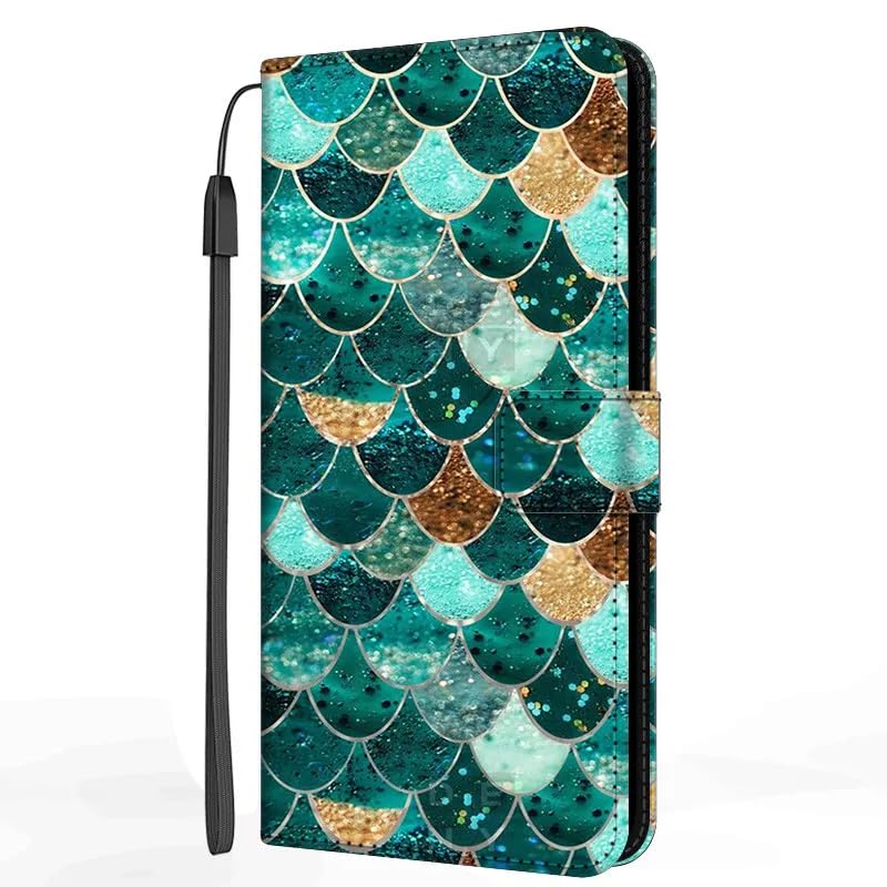 Dkandy for Samsung Galaxy S20 FE Printed PU Leather Magnetic Wallet Case Flip Cover for Samsung Galaxy S20 FE (Green Fish)