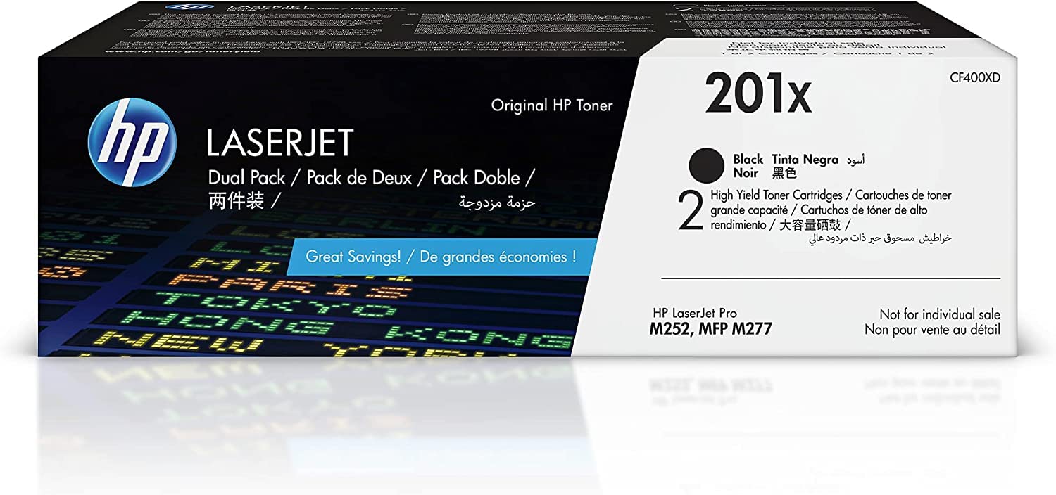 HP 201X Original Toner Schwarz, hohe Reichweite, kompatibel mit HP Color LaserJet Pro M252 / M277 Druckerserien
