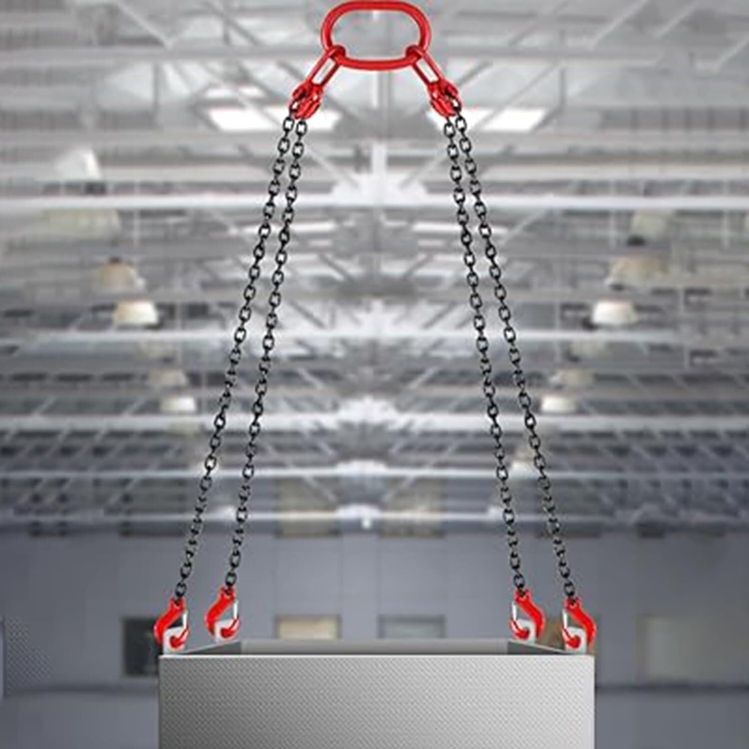 WJFTODAY Heavy-Duty 4-Leg Chain Sling for Industrial Lifting - Durable, Reliable Hoisting Equipment for Factory, Mining, and Port Construction Applications