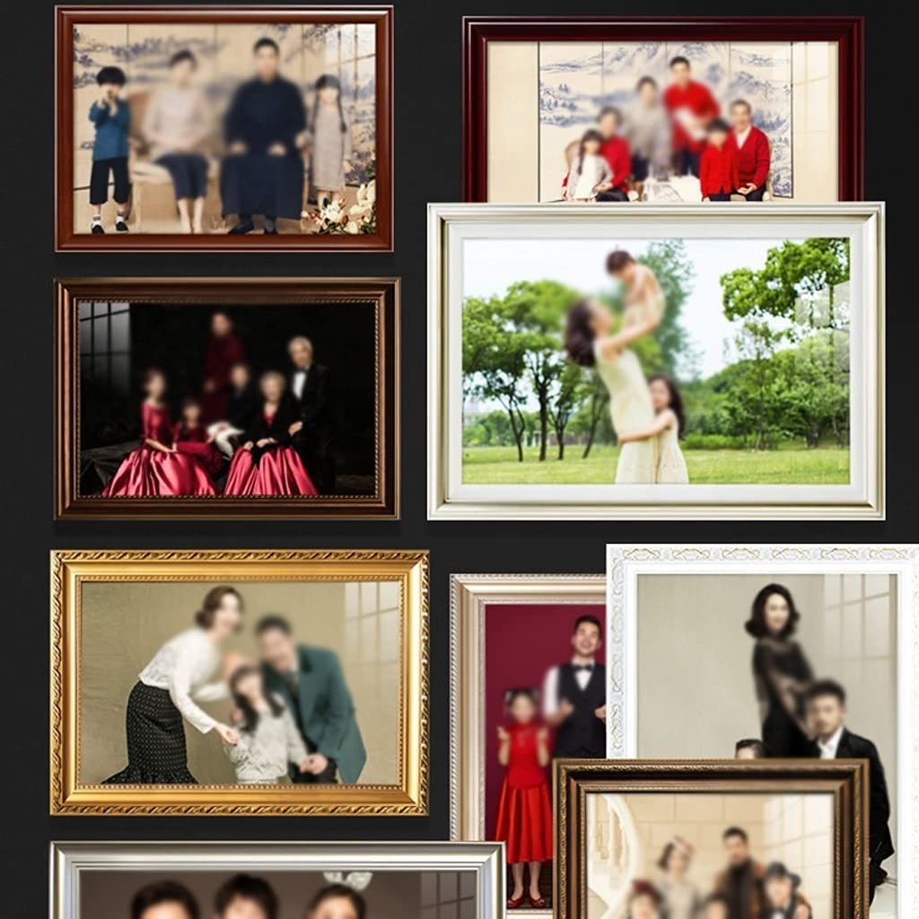 Prosta Ramka na Zdjęcia 16/20 Cal Ramka Na Zdjęcia W Stylu Chińskim Prostokątna Ramka Na Zdjęcia Drewniany Wyświetlacz Zdjęć Sypialnia Salon Photo Studio Klasyczna(Gold,40 * 50cm)