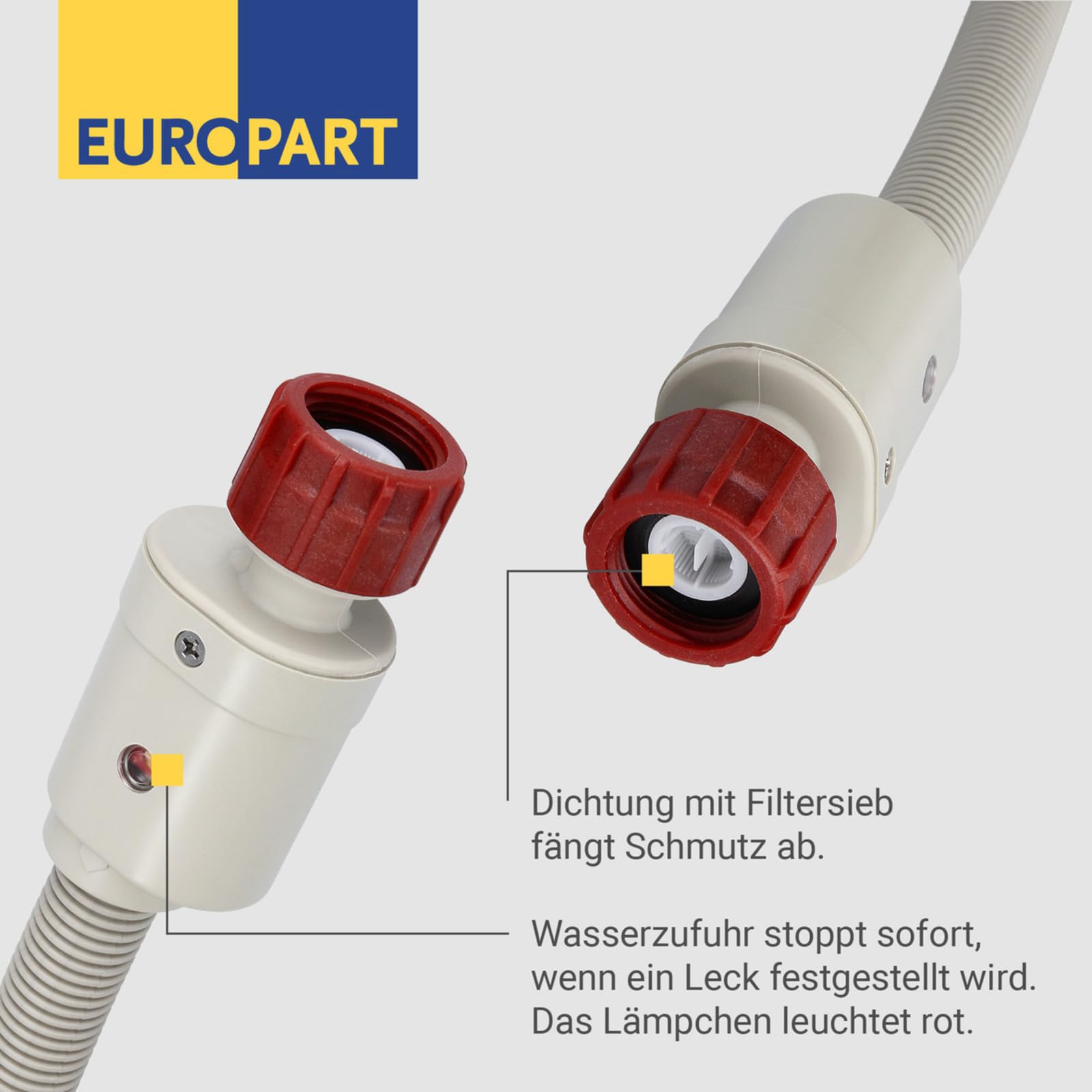 LUTH Premium Profi Parts Manguera de entrada Aquastop 4,0 m 90 °C, Gomas Universal para Lavadora y Lavavajillas
