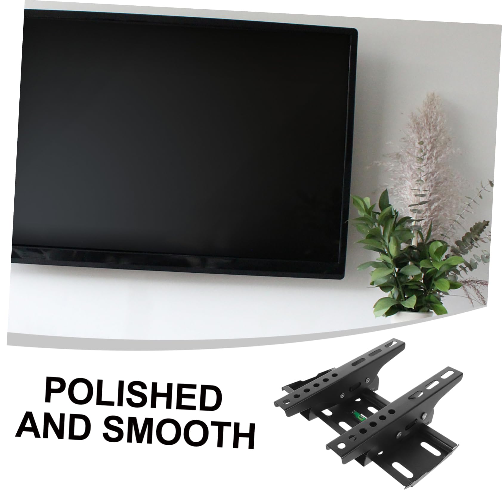 HOMSFOU 15-42 Inch Height-Adjustable Tv Wall Mount No Stud Fixed Tv Bracket Sturdy Iron Hanger